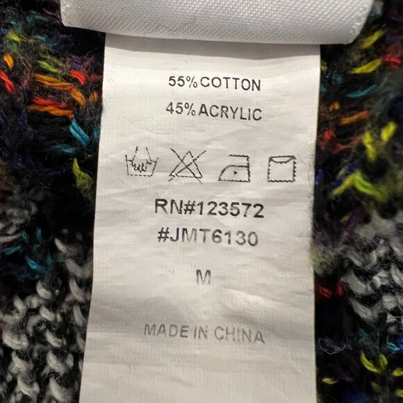 Northern Angel Women Sweater Gray Aztec Southwestern Cardigan Open Front M - Picture 8 of 8